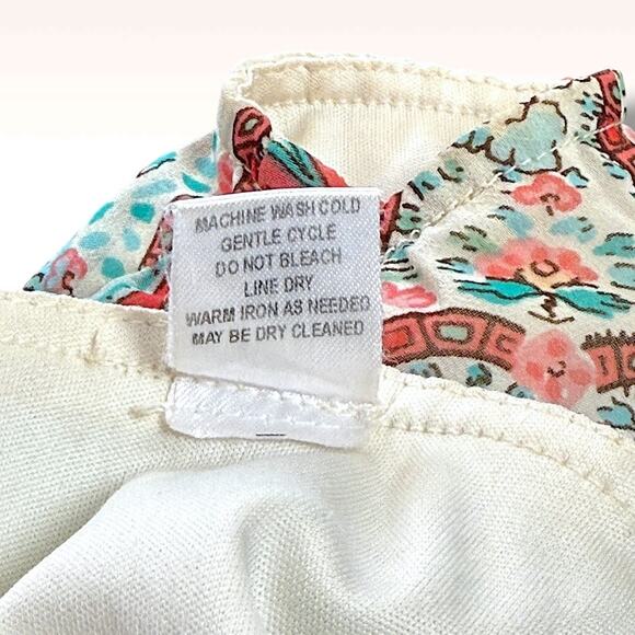 Y2K Teal Green Paisley Boho Skirt Asym Hem Rayon Elastic Waist Size M - Picture 7 of 8